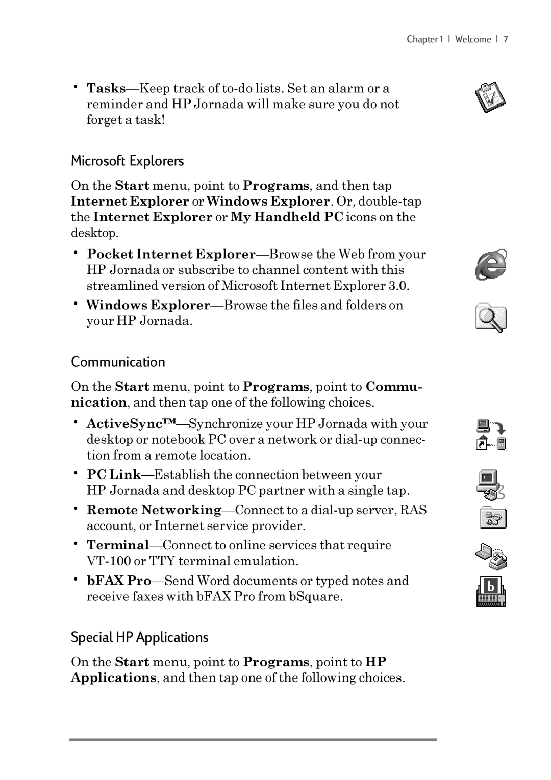 iSimple 680/680e manual Microsoft Explorers, Communication, Special HP Applications 