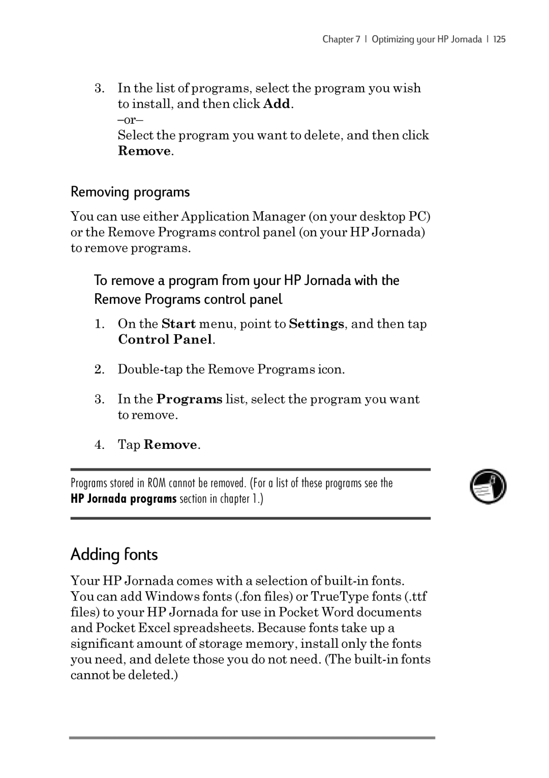 iSimple 680/680e manual Adding fonts, Removing programs 