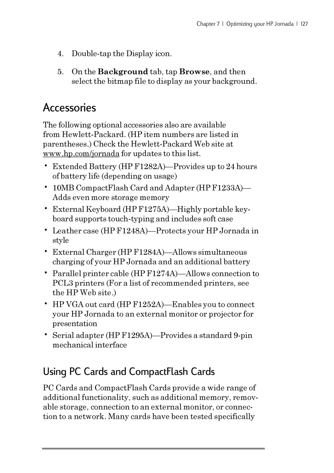 iSimple 680/680e manual Accessories, Using PC Cards and CompactFlash Cards 