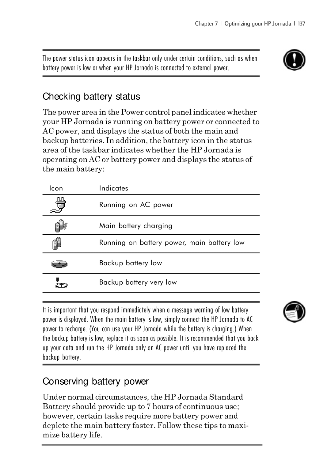 iSimple 680/680e manual Checking battery status, Conserving battery power 