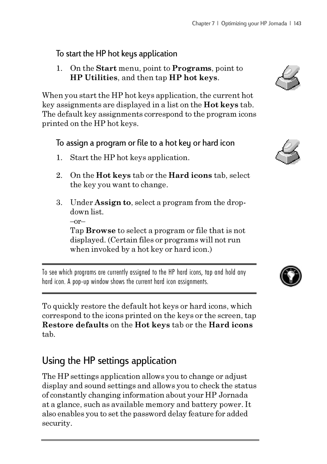 iSimple 680/680e manual Using the HP settings application, To start the HP hot keys application 