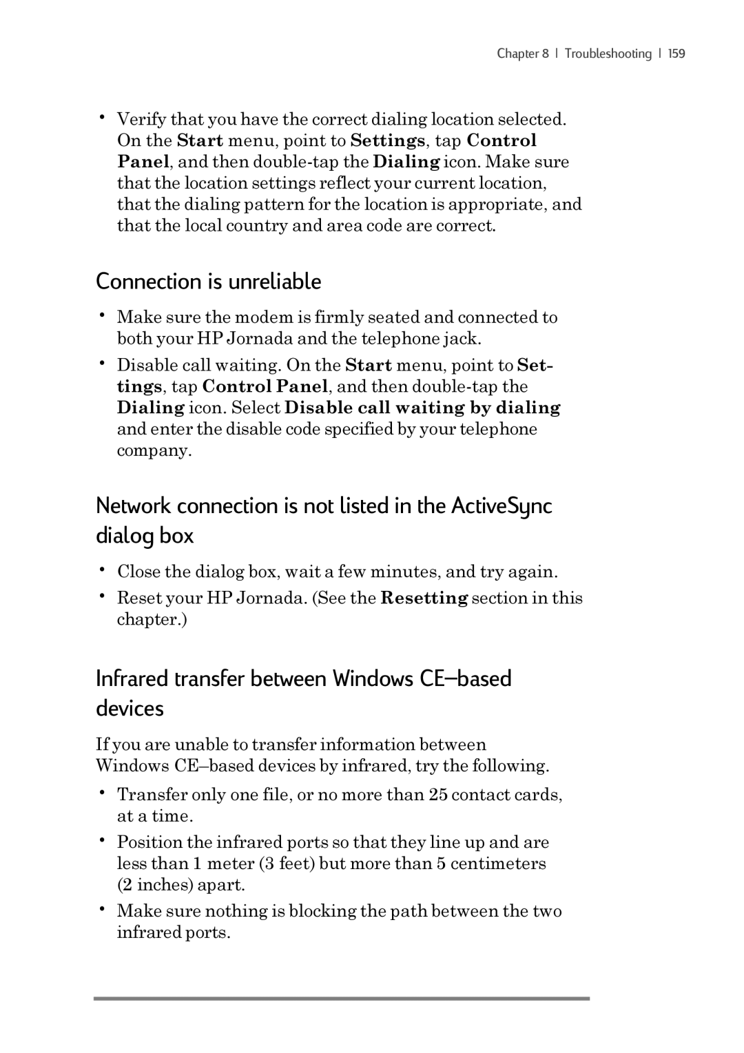 iSimple 680/680e manual Connection is unreliable, Infrared transfer between Windows CE-based devices 