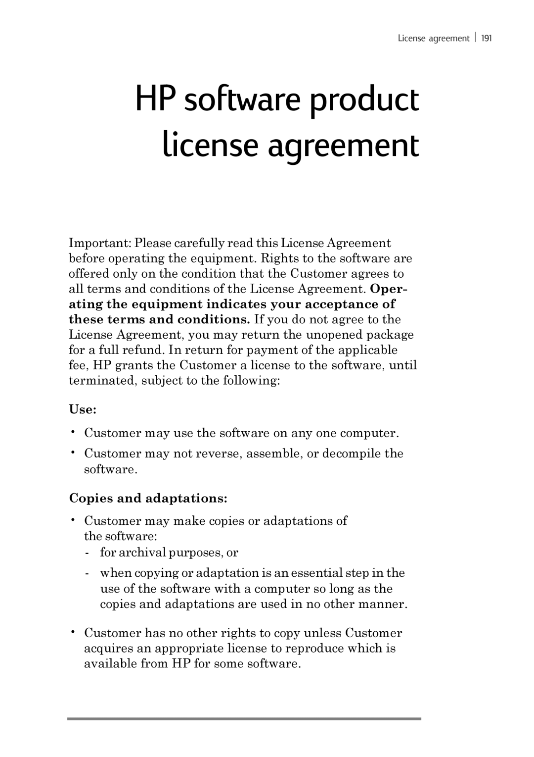 iSimple 680/680e manual HP software product license agreement 