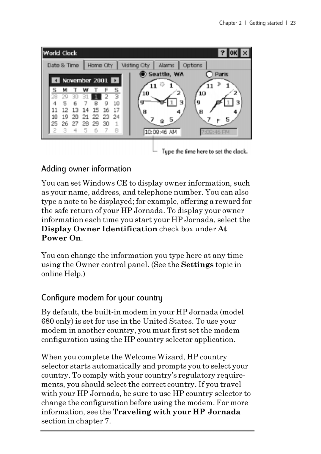 iSimple 680/680e manual Adding owner information, Configure modem for your country 