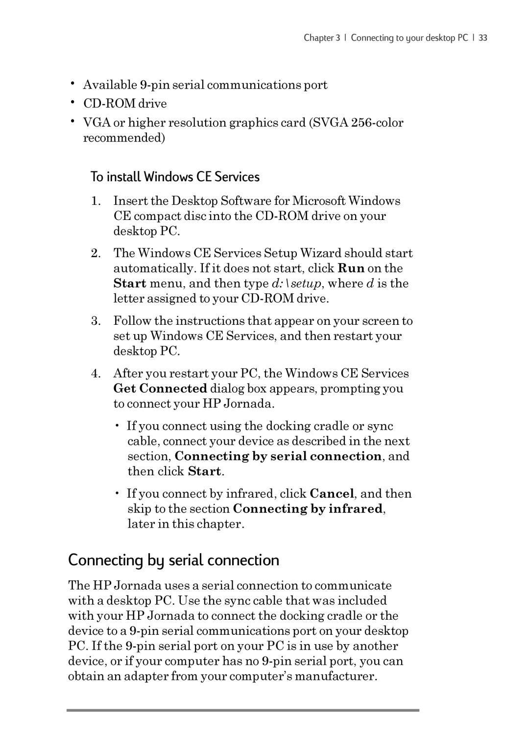 iSimple 680/680e manual Connecting by serial connection, To install Windows CE Services 