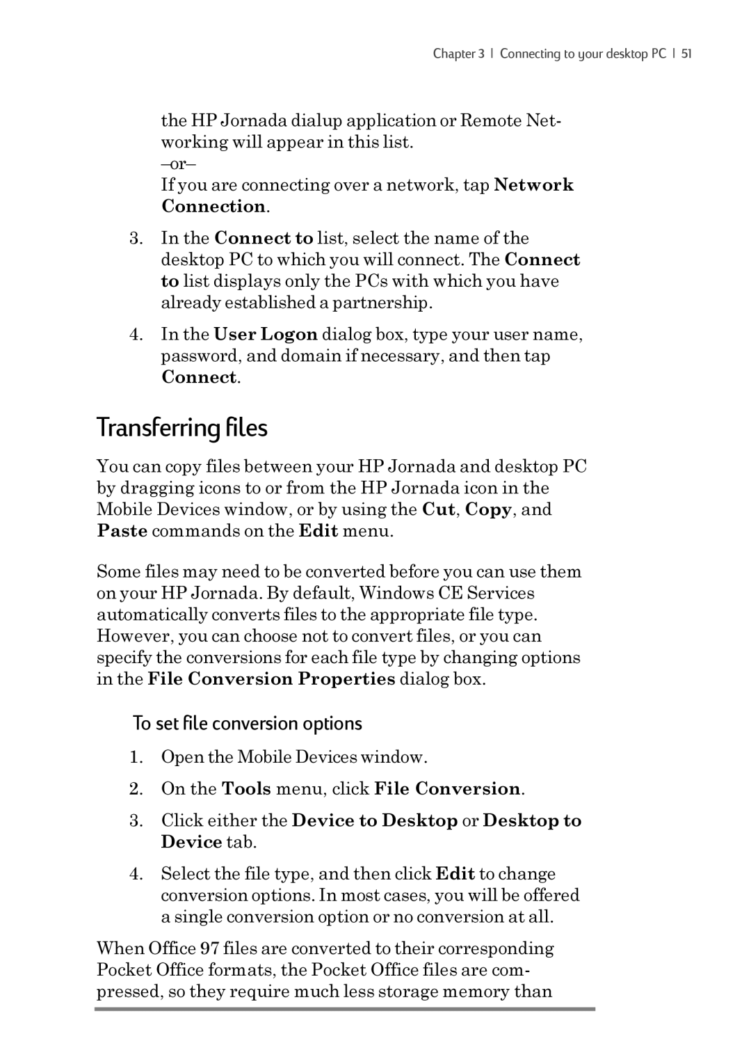 iSimple 680/680e manual Transferring files, To set file conversion options 