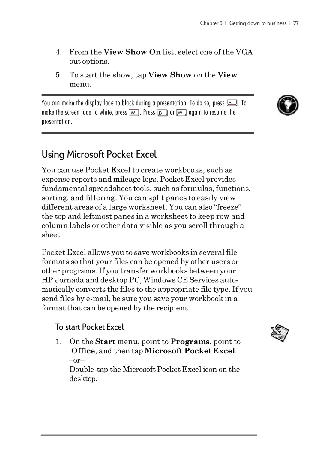 iSimple 680/680e manual Using Microsoft Pocket Excel, To start Pocket Excel 