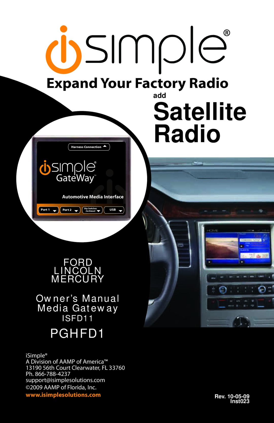 iSimple ISFD11 owner manual Satellite Radio 