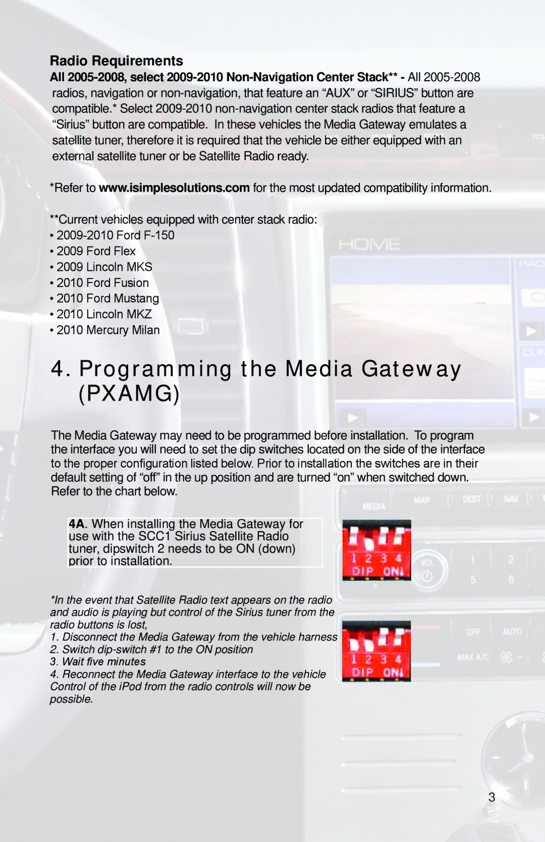 iSimple ISFD11 owner manual Programming the Media Gateway Pxamg, Radio Requirements 