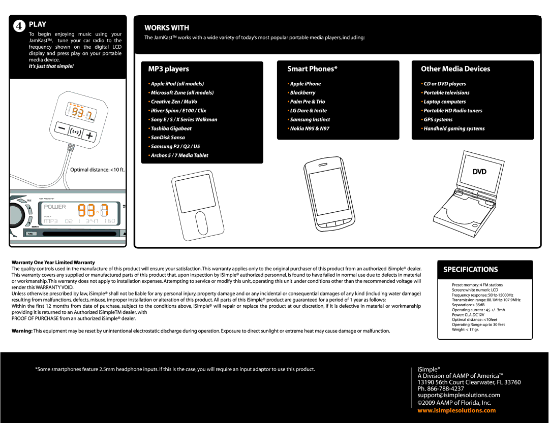 iSimple ISFM31 manual 