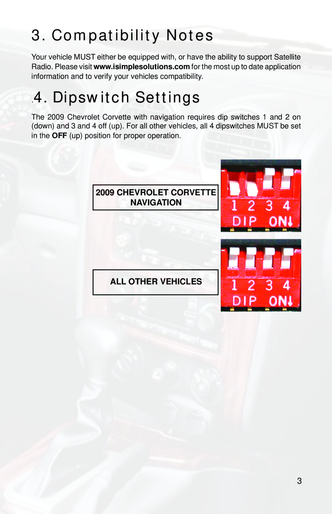 iSimple PGHGM5, ISGM11 owner manual Compatibility Notes Dipswitch Settings 