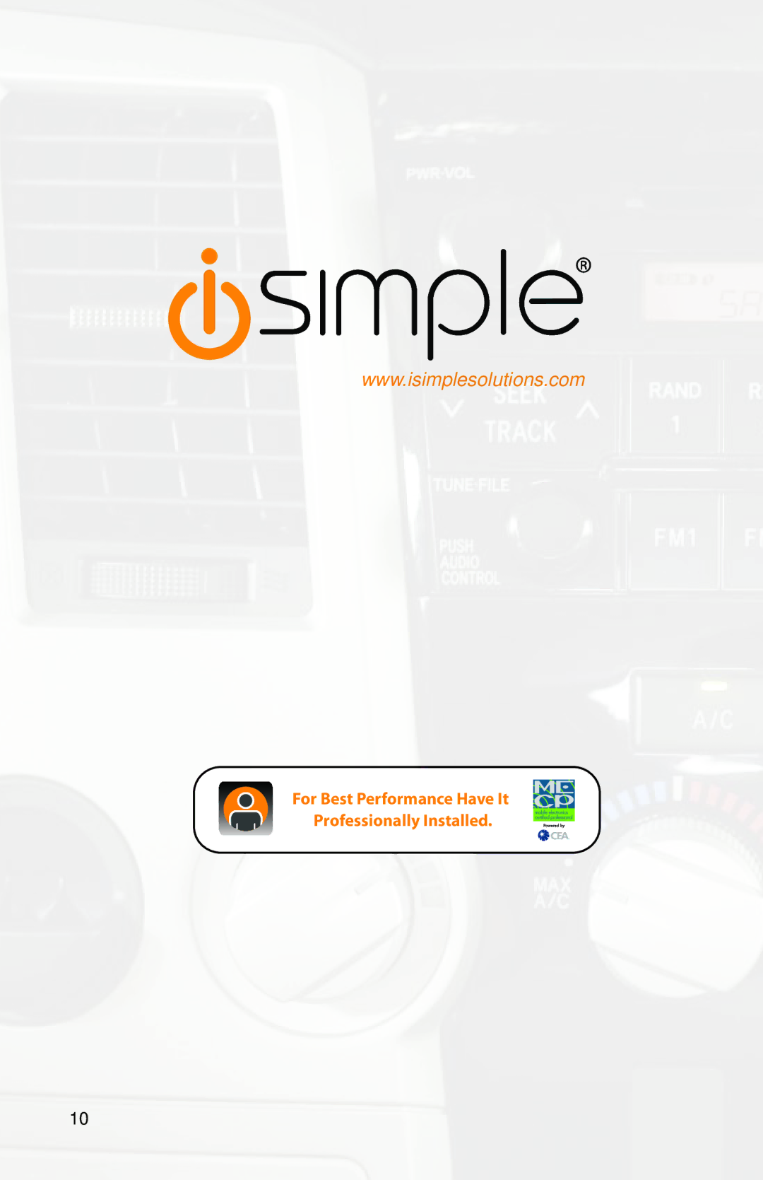 iSimple ISTY11, PGHTY1 owner manual For Best Performance Have It Professionally Installed 