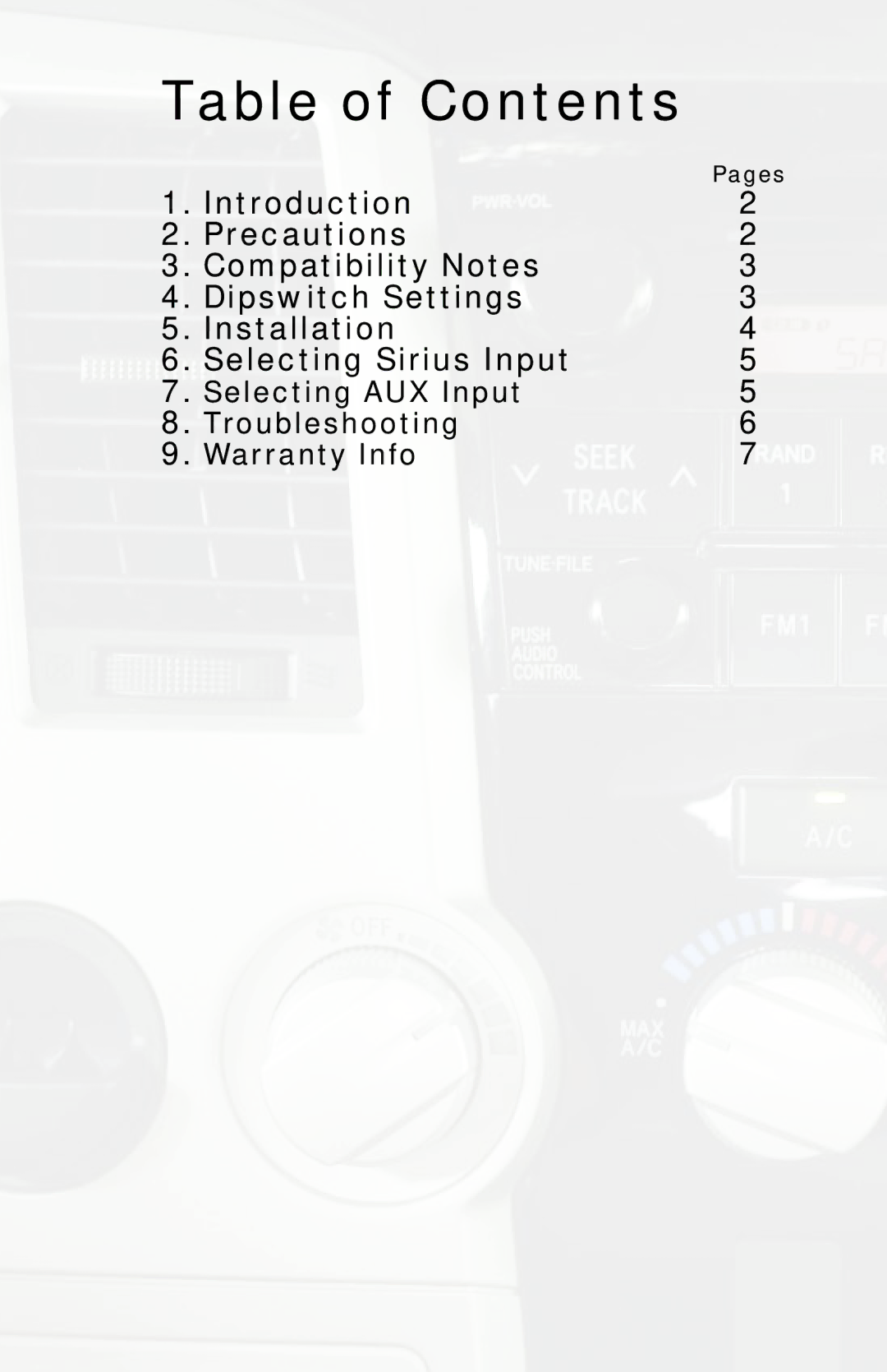 iSimple ISTY11, PGHTY1 owner manual Table of Contents 