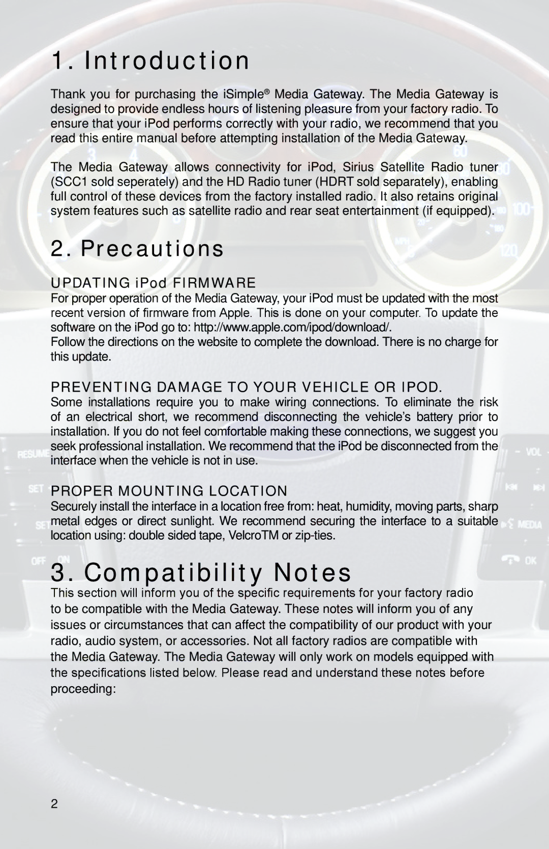 iSimple PGHFD1 owner manual Introduction, Precautions 