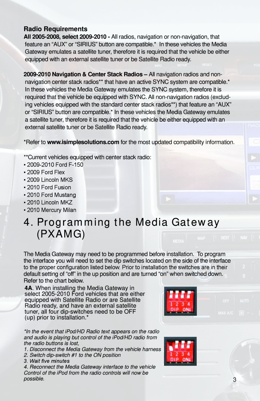 iSimple PGHFD1 owner manual Programming the Media Gateway Pxamg, Radio Requirements 