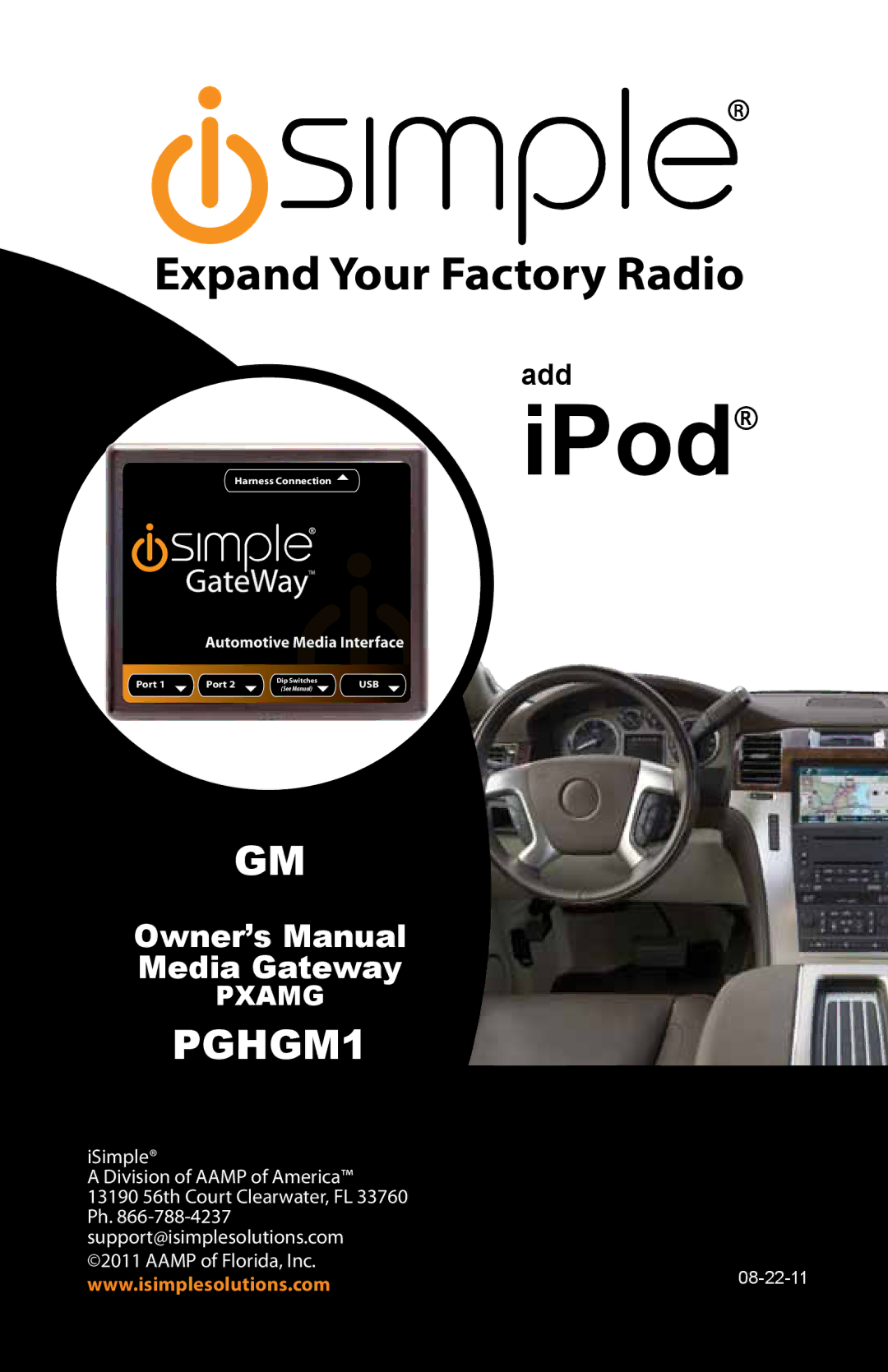 iSimple PXAMG, PGHGM1 owner manual IPod 