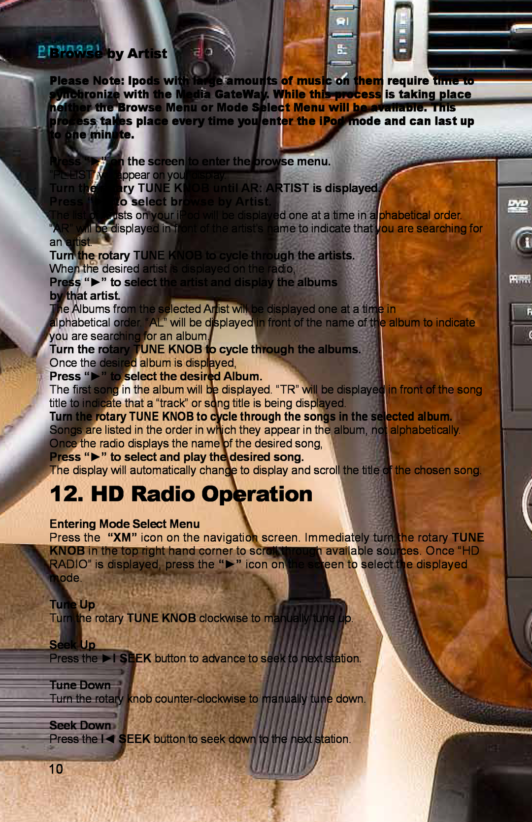 iSimple PGHGM1, PXAMG owner manual HD Radio Operation, Browse by Artist 