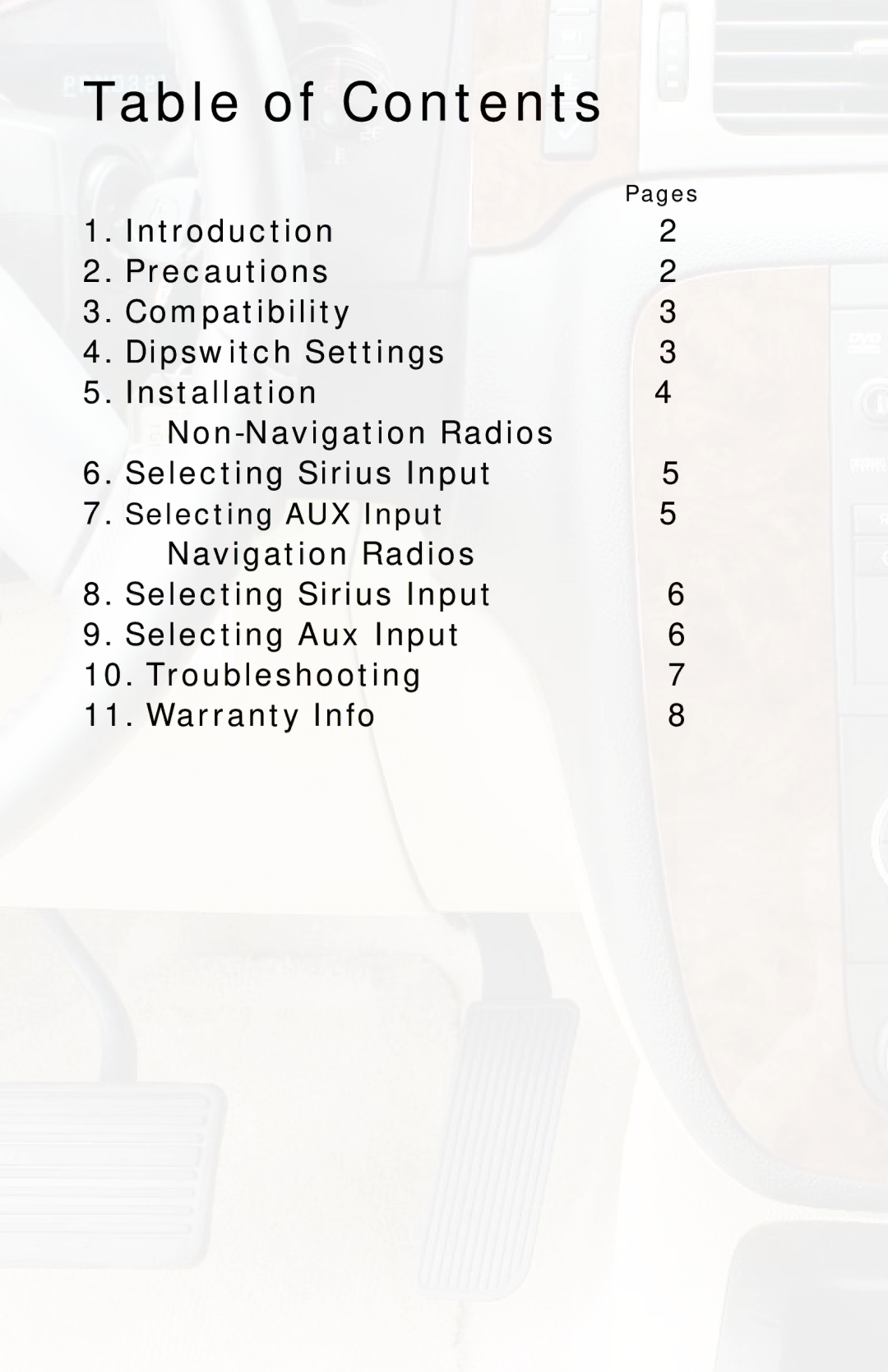 iSimple PGHGM1 owner manual Table of Contents 