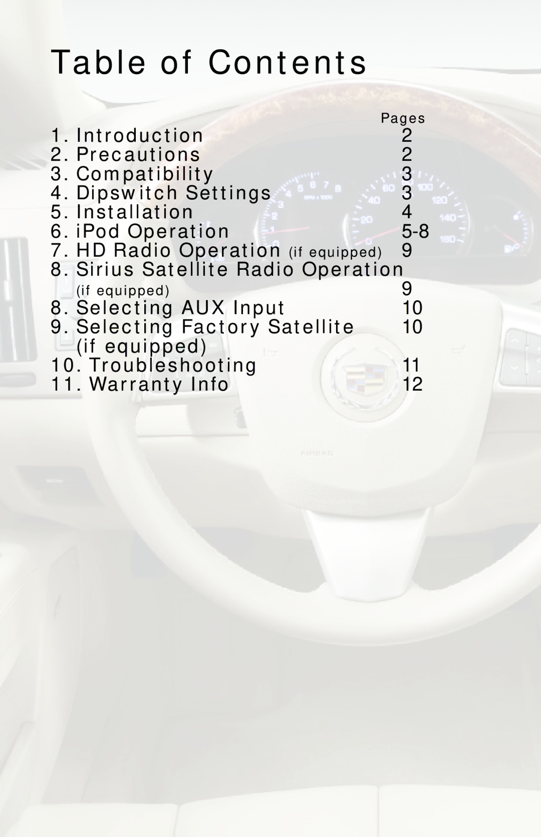 iSimple PGHGM4 owner manual Table of Contents 