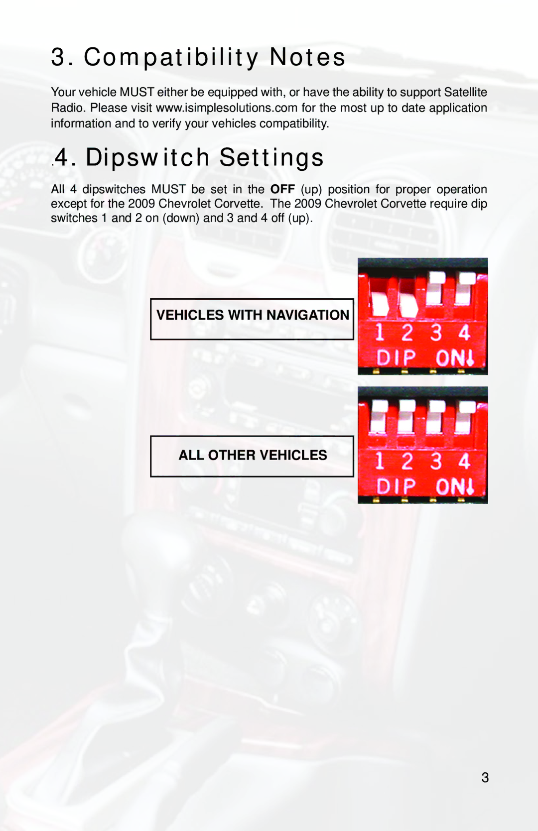 iSimple PXAMG, PGHGM5 owner manual Compatibility Notes Dipswitch Settings 