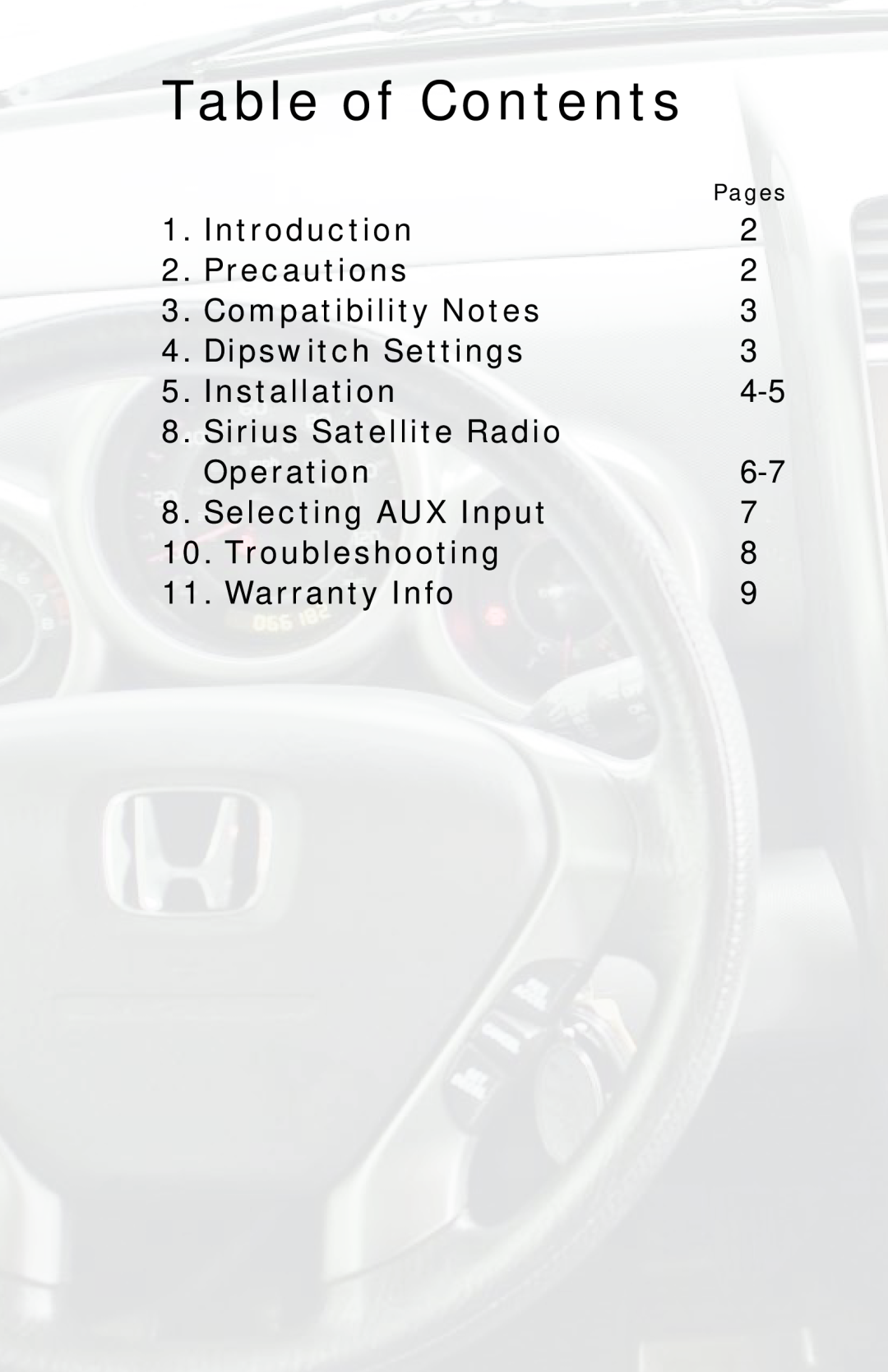 iSimple PGHHD1, ISHD11 owner manual Table of Contents 