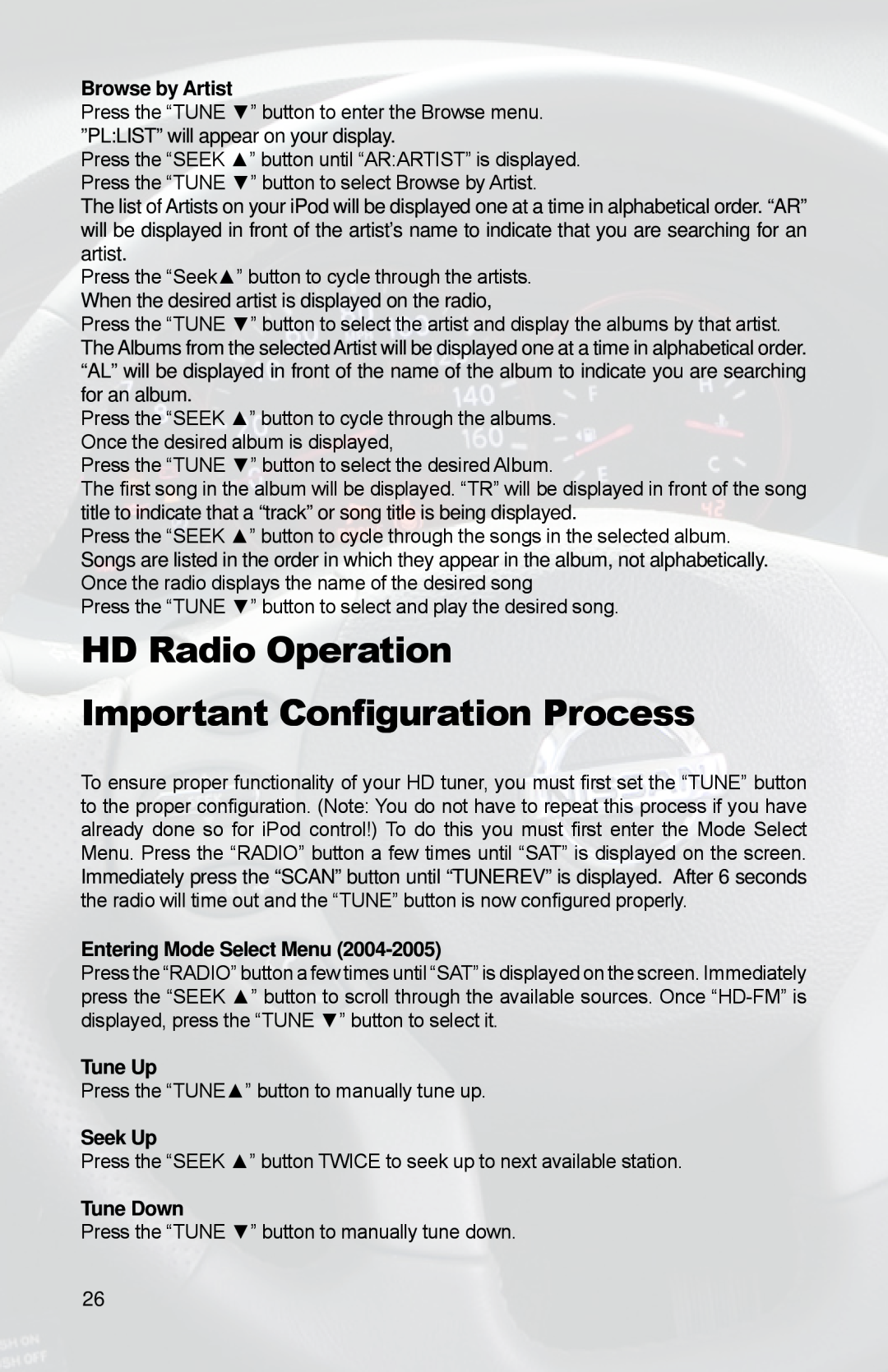 iSimple PGHNI2 HD Radio Operation, Important Configuration Process, When the desired artist is displayed on the radio 