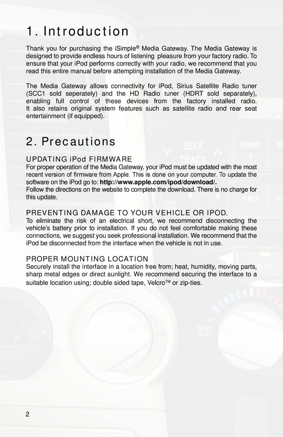 iSimple PGHTY1 owner manual Introduction, Precautions 