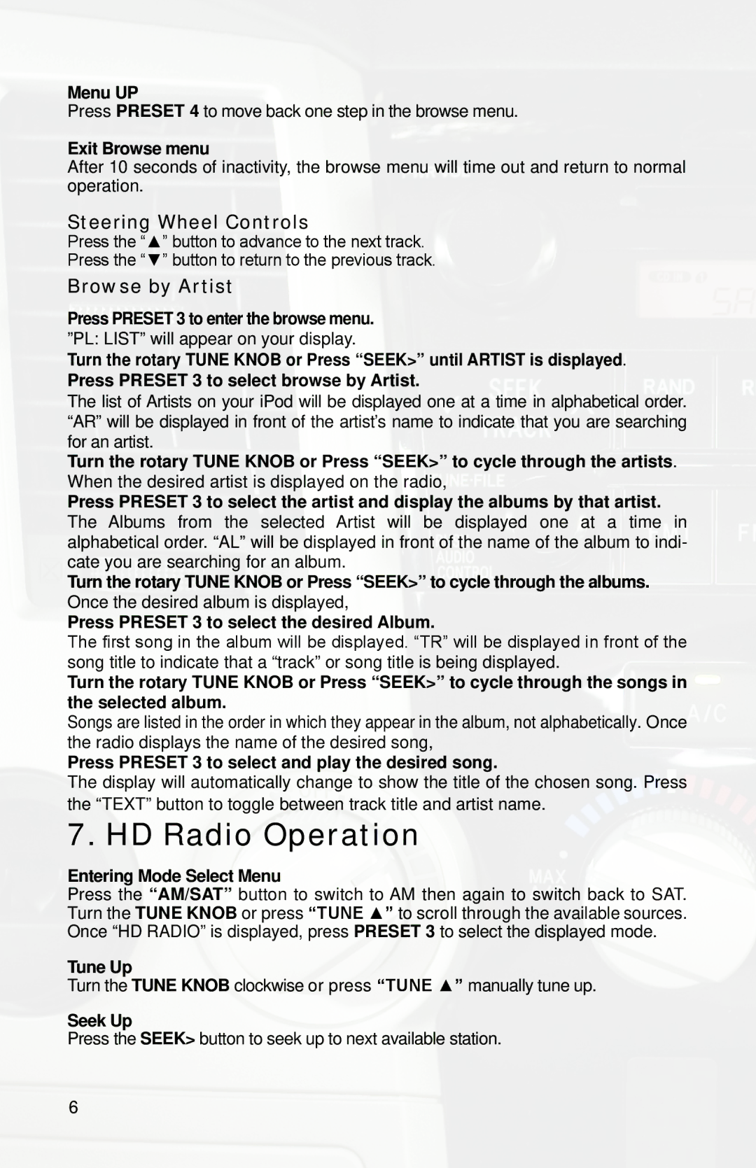 iSimple PGHTY1 owner manual HD Radio Operation 