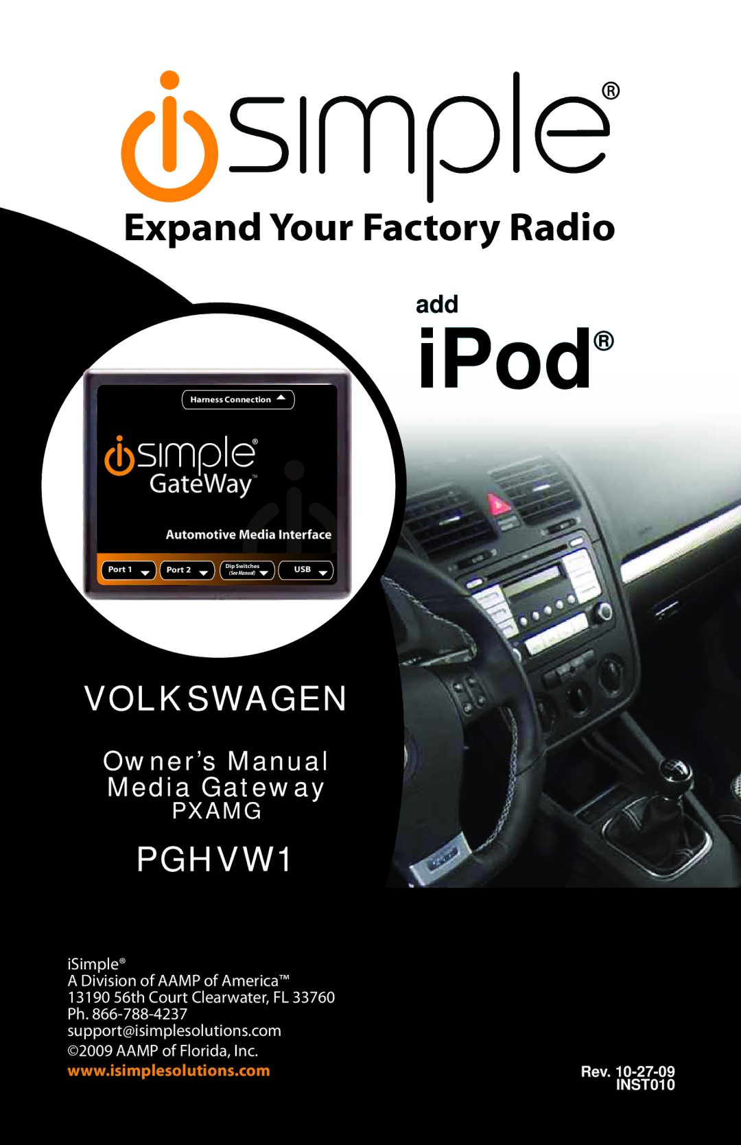 iSimple PGHVW1 owner manual IPod 