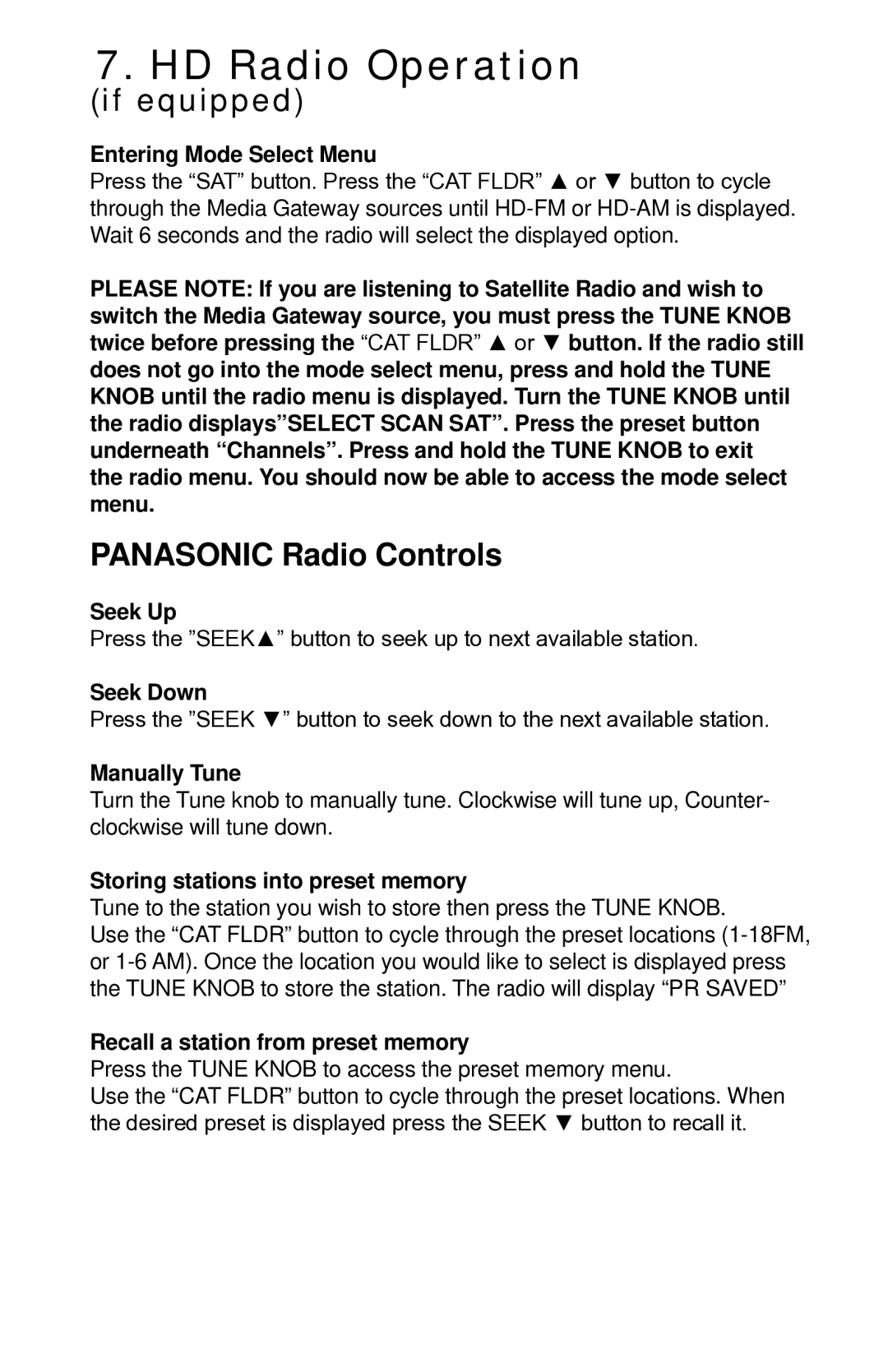 iSimple PGHVW1 owner manual HD Radio Operation 