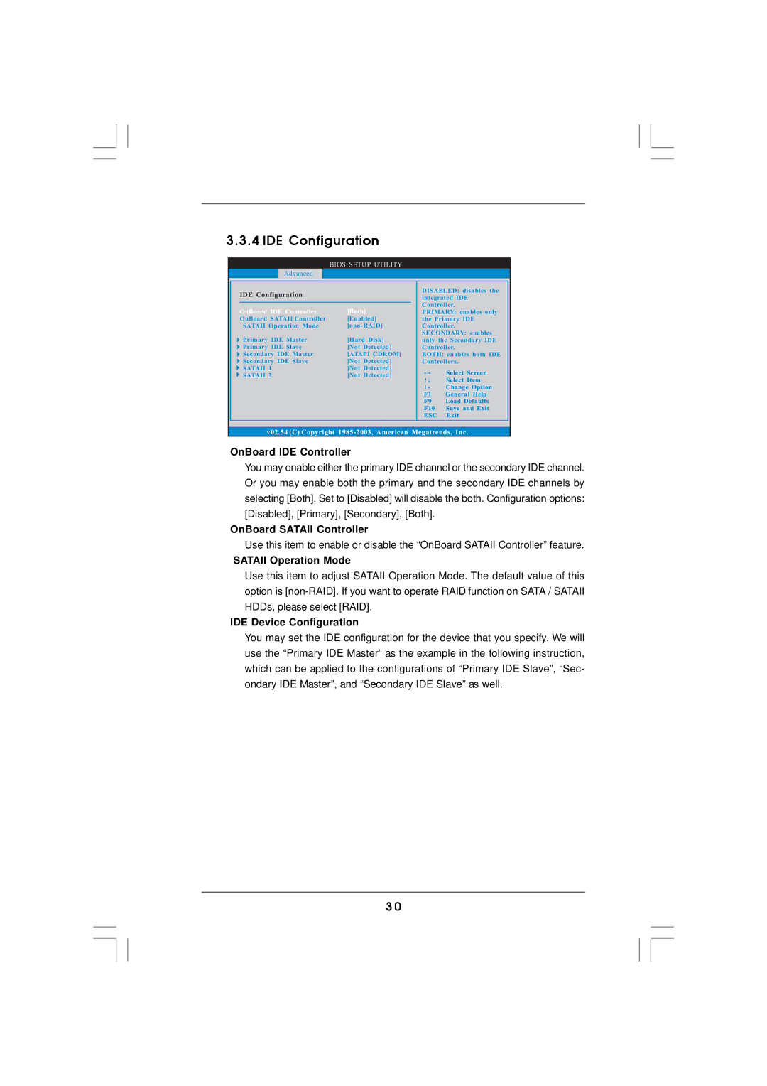 ISonic K8NF4G-SATA2 manual IDE Configuration, OnBoard IDE Controller, OnBoard Sataii Controller, Sataii Operation Mode 