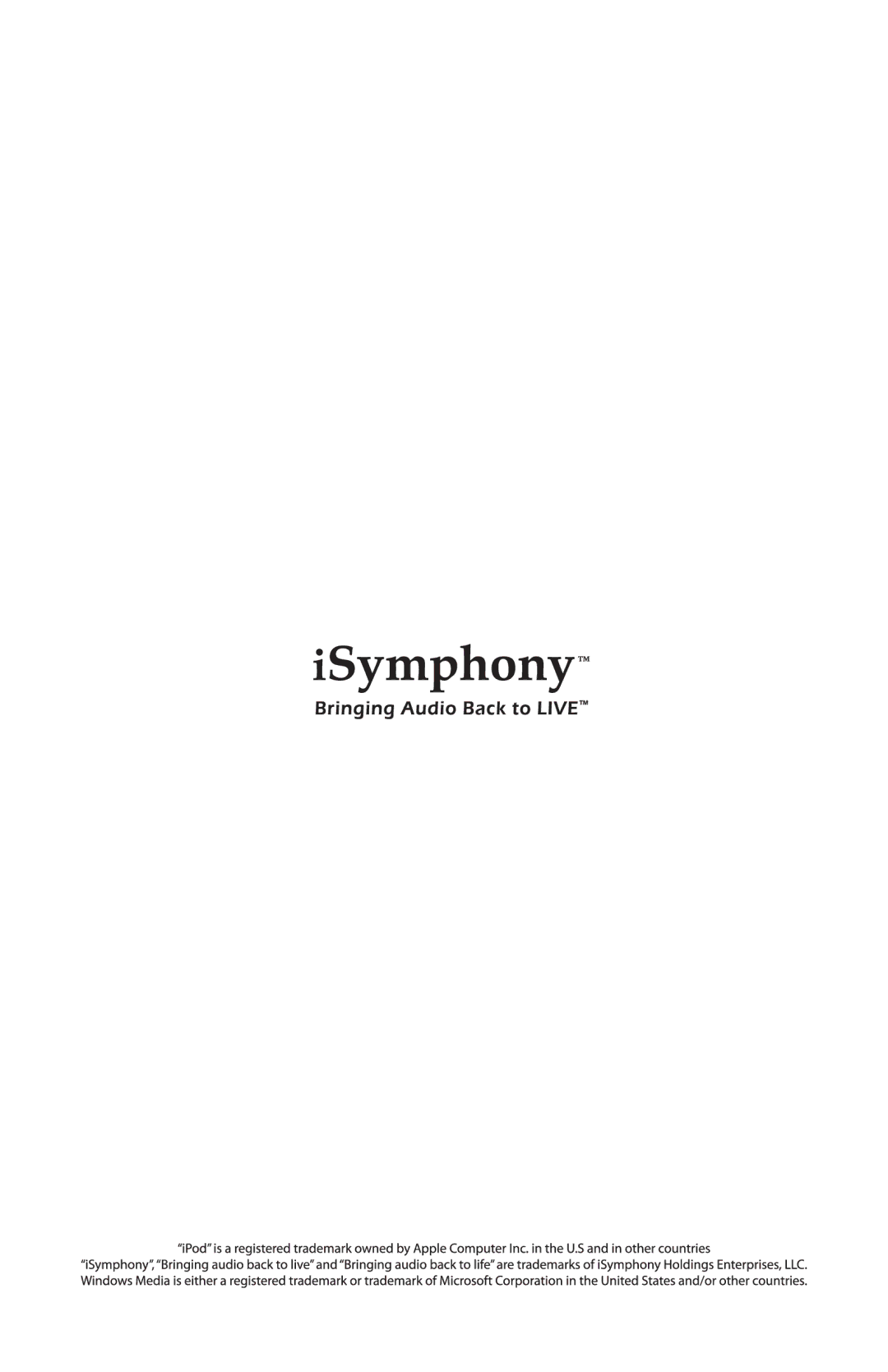 iSymphony CR1 manual 