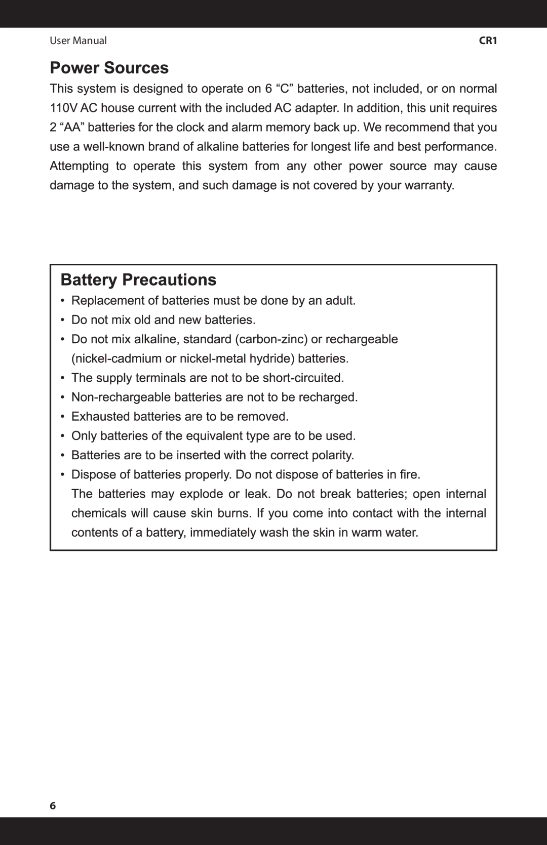 iSymphony CR1 manual 