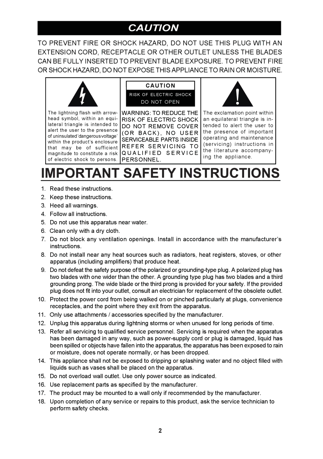 iSymphony CR8CD user manual Caut I O N 