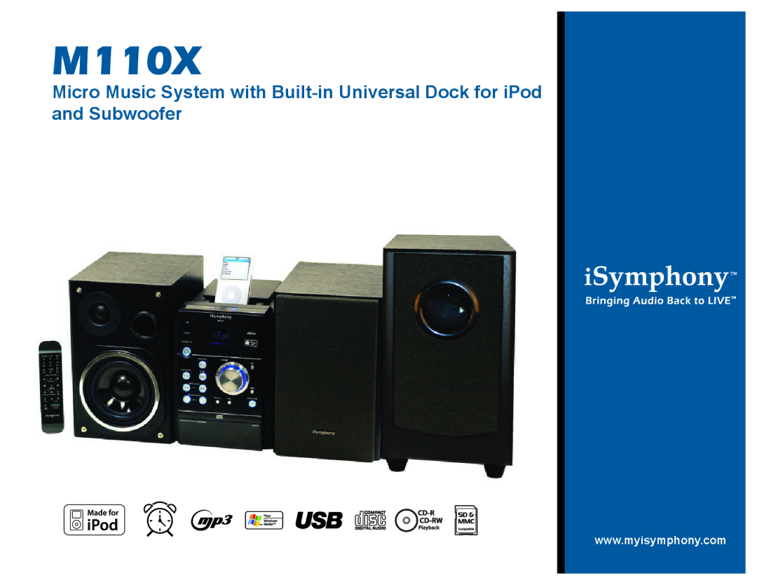 iSymphony M110X dimensions 