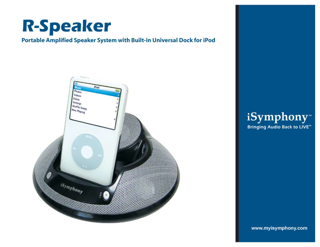 iSymphony RSPKR1B, R-Speaker specifications 