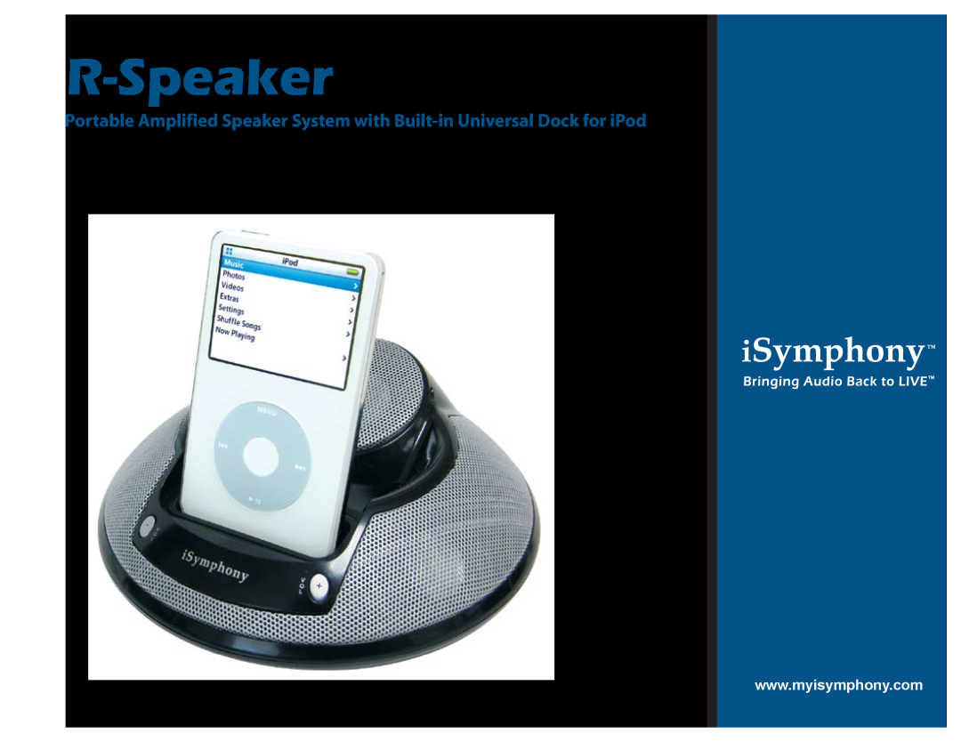 iSymphony RSPKR1B specifications R-Speaker 