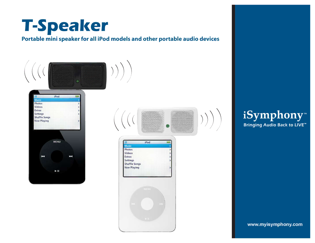 iSymphony T-Speaker, TSPKR1W dimensions 