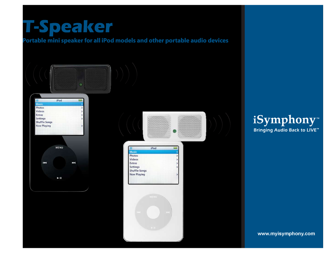 iSymphony T-Speaker, TSPKR1W dimensions 