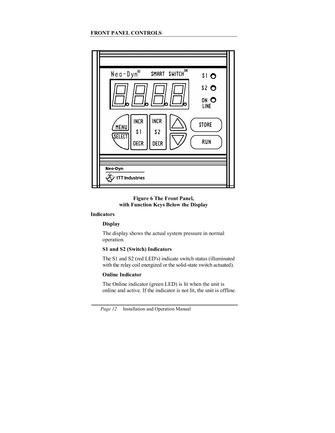 ITT 801P5 operation manual Front Panel Controls 