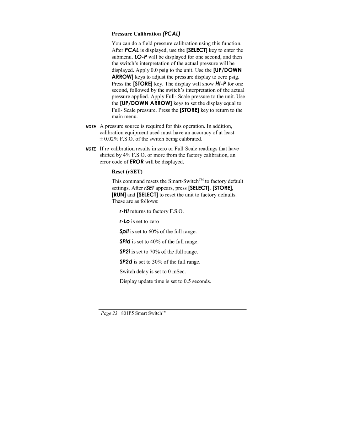 ITT operation manual 23 801P5 Smart SwitchTM 