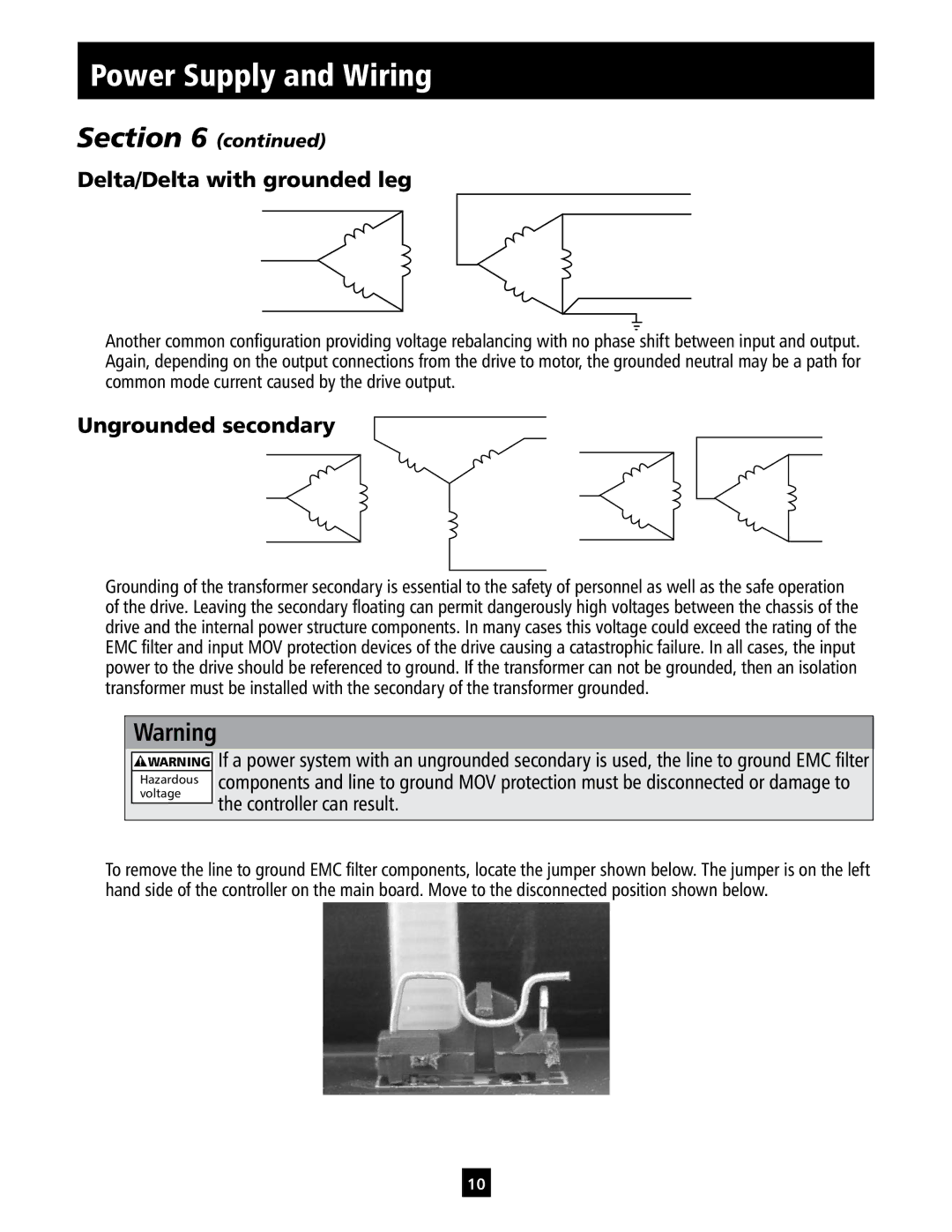 ITT IM213 manual Delta/Delta with grounded leg, Ungrounded secondary 