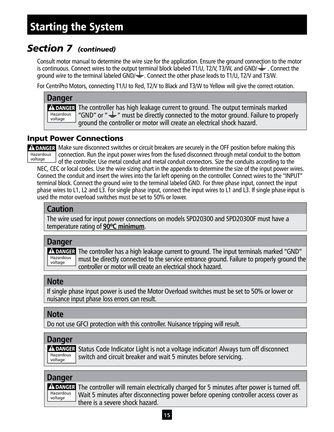 ITT IM213 manual Input Power Connections 