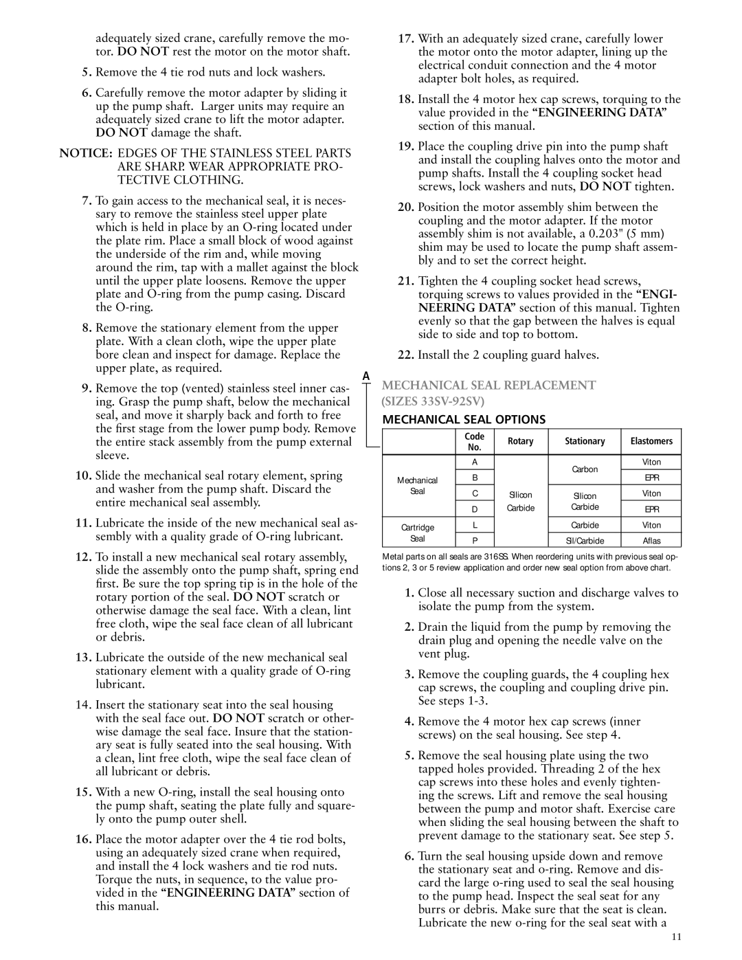 ITT SSV manual Upper plate, as required, Code Rotary Stationary 