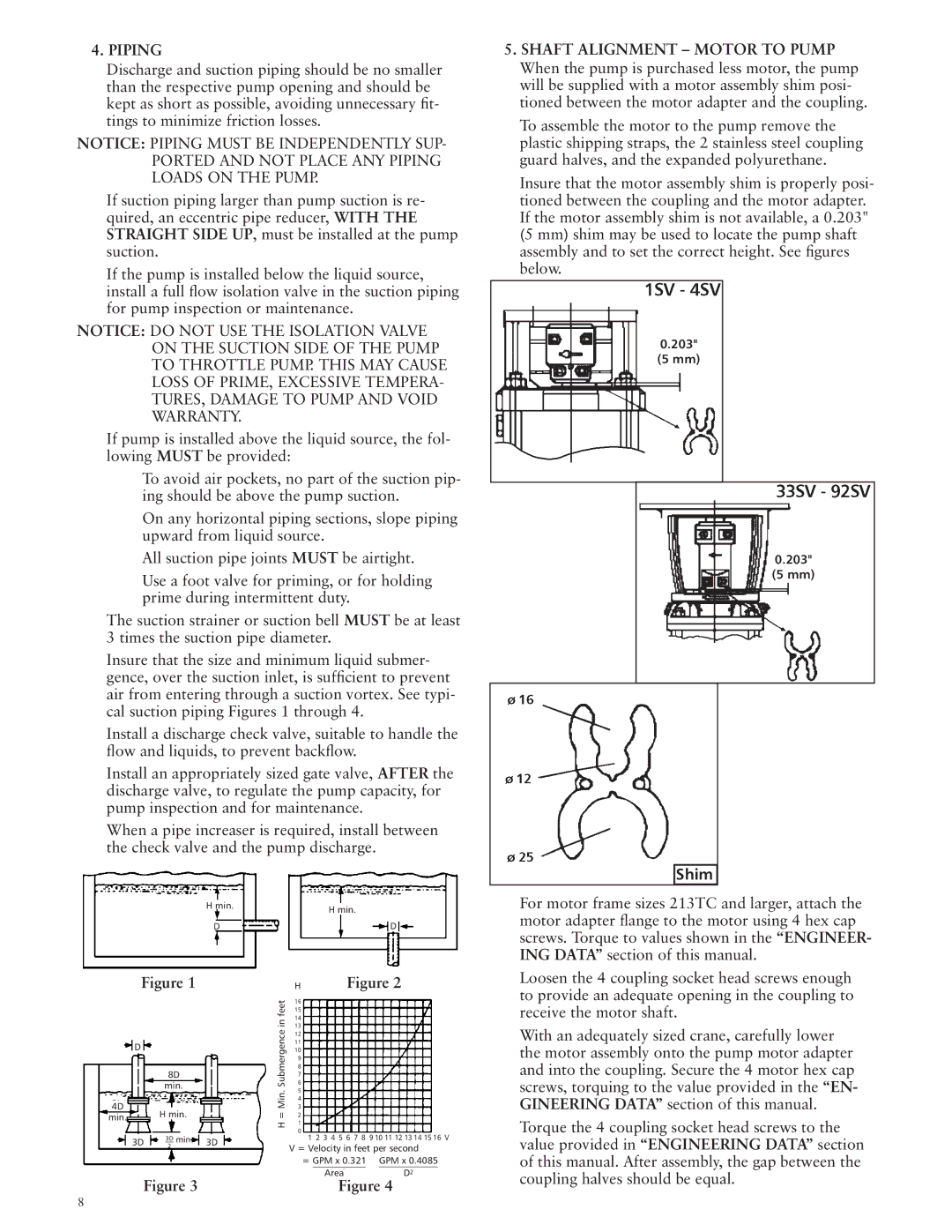 ITT SSV manual Piping, Shim, 203 