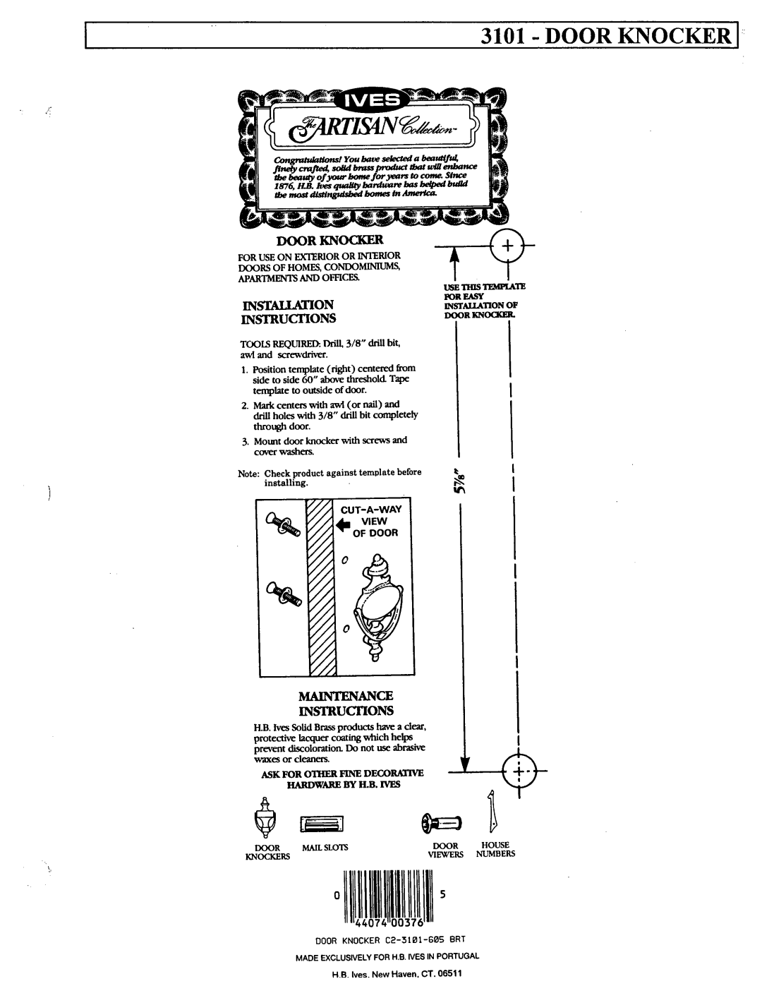 Ives 3101 manual 