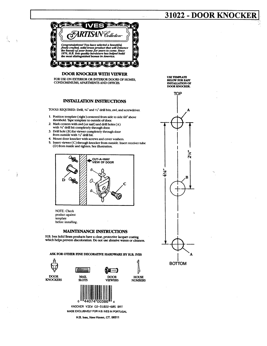 Ives 31022 manual 