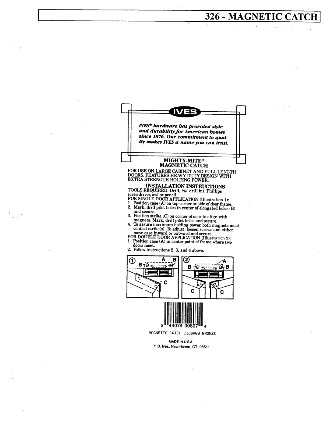 Ives 326 manual 