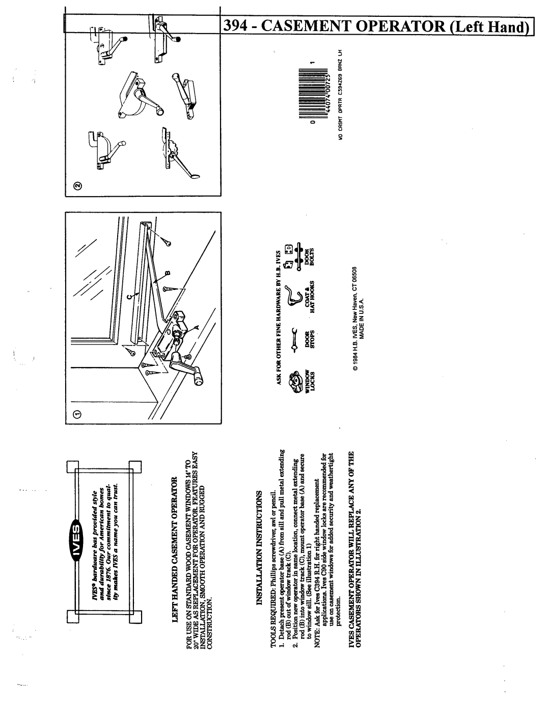 Ives 394 manual 