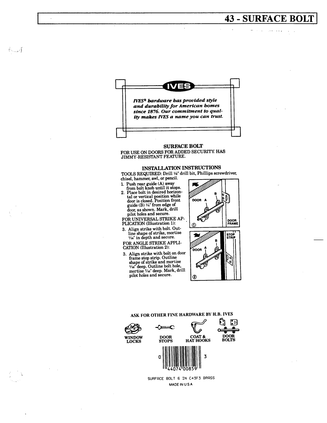 Ives 43 manual 